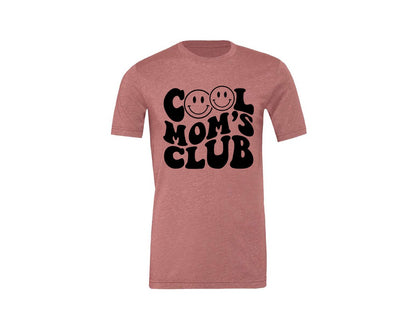 brand:Generic|color:Heather Mauve|Cool Moms Club Wavy 2 Graphic T-Shirt