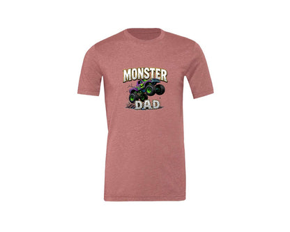 brand:Generic|color:Heather Mauve|Fathers Day Monster Truck T Shirtdesign Graphic T-Shirt