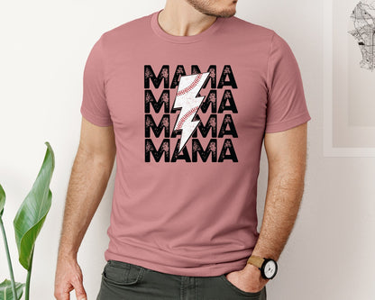 brand:Bella Canvas|color:Heather Mauve|Sports Mama Mom Graphic T-Shirt