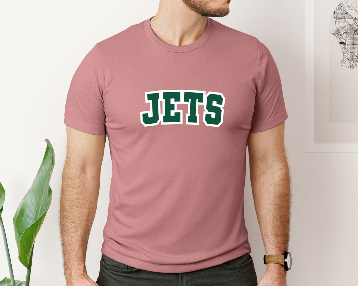 brand:Bella Canvas|color:Heather Mauve|Jets Varsity Graphic T-Shirt