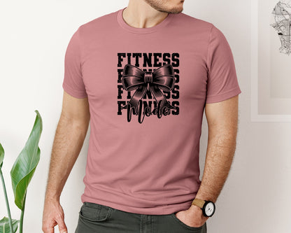brand:Bella Canvas|color:Heather Mauve|Fitness Mode Retro Gym Graphic T-Shirt