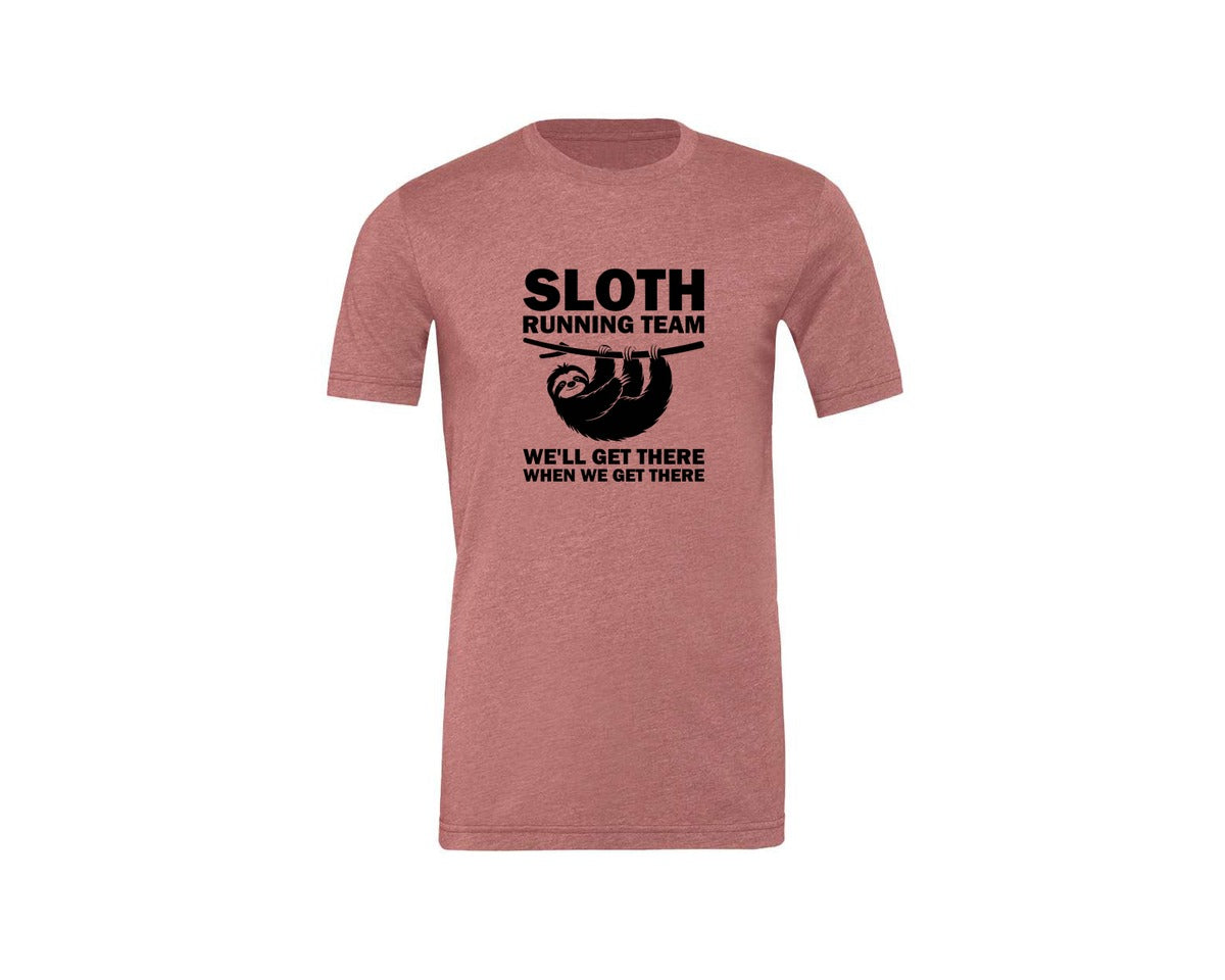 brand:Generic|color:Heather Mauve|Sloth Running Team T Shirt 2 Graphic T-Shirt