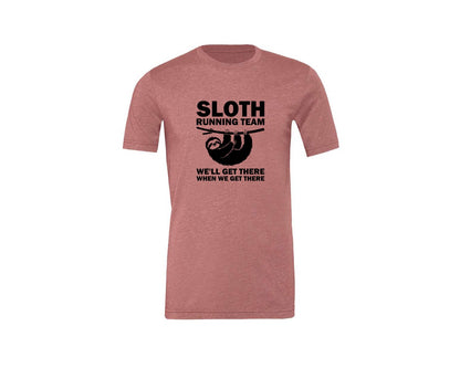 brand:Generic|color:Heather Mauve|Sloth Running Team T Shirt 2 Graphic T-Shirt