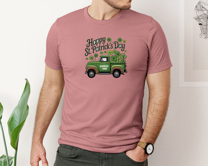brand:Bella Canvas|color:Heather Mauve|St Patricks Day Truck 2 Graphic T-Shirt
