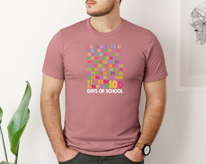 brand:Bella Canvas|color:Heather Mauve|100 Days Of School Tshirt Design 6 Graphic T-Shirt