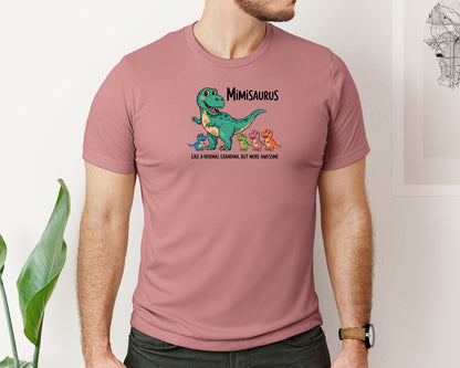 brand:Bella Canvas|color:Heather Mauve|Mimisaurus Like A Normal Grandma Graphic T-Shirt