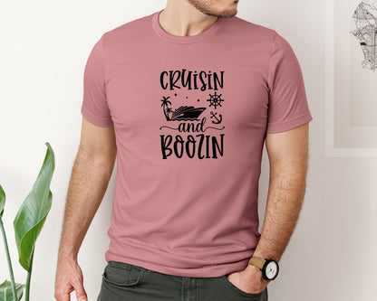 brand:Bella Canvas|color:Heather Mauve|Cruisin And Boozin 2 2 Graphic T-Shirt