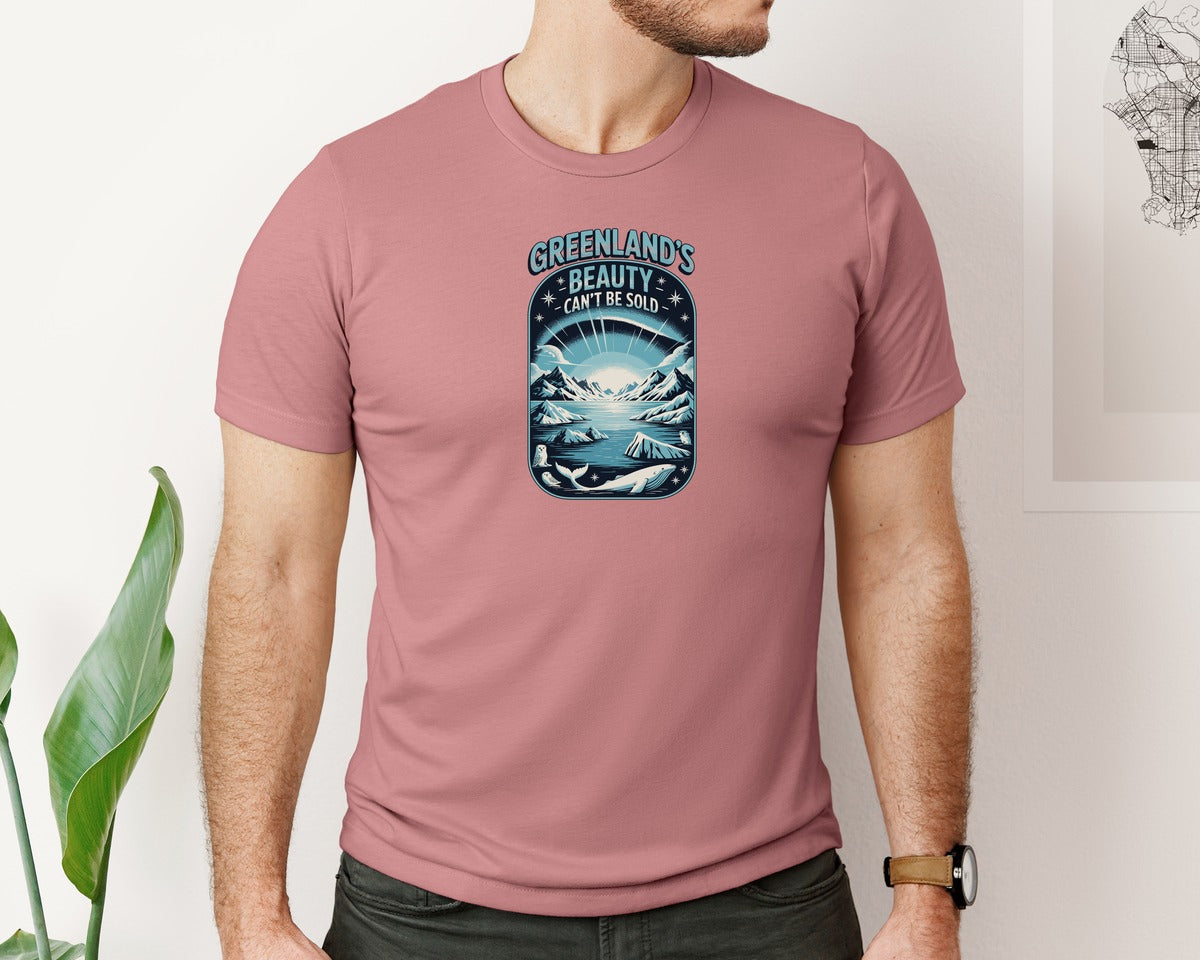 brand:Bella Canvas|color:Heather Mauve|Greenlands Beauty Cant Be Sold Graphic T-Shirt