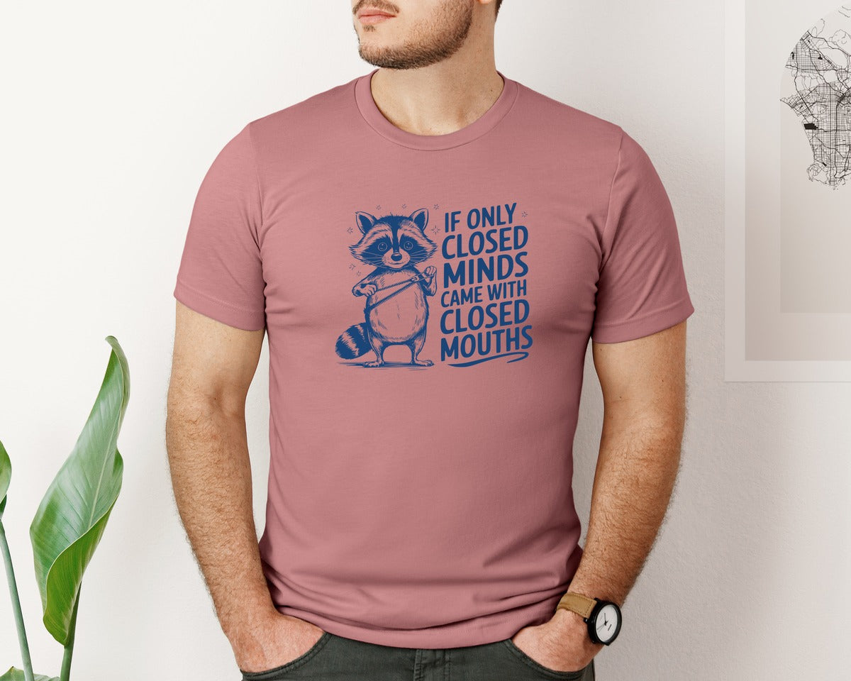 brand:Bella Canvas|color:Heather Mauve|If Only Closed Minds Came With Closed Sv Graphic T-Shirt