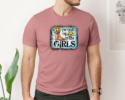 brand:Bella Canvas|color:Heather Mauve|Western Im One Of Them Girls Graphic T-Shirt