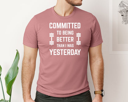 brand:Bella Canvas|color:Heather Mauve|Gym Motivation Fitness Quote Shirt Graphic T-Shirt