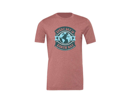 brand:Generic|color:Heather Mauve|Everyday Is Earth Day Graphic T-Shirt