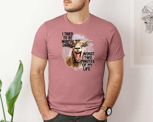 Funny Laughing Normal Saasy Goat Quote Graphic T-Shirt