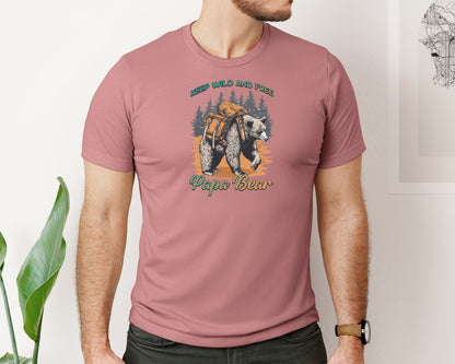 brand:Bella Canvas|color:Heather Mauve|Bear Hiking T Shirt Design Graphic T-Shirt