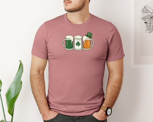 St Patricks Day Irish Beer Mugs Graphic T-Shirt