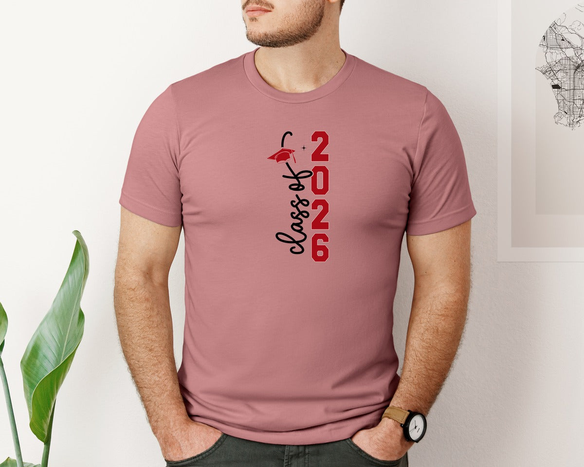 brand:Bella Canvas|color:Heather Mauve|Class Of 2026 Senior 2026 11 Graphic T-Shirt