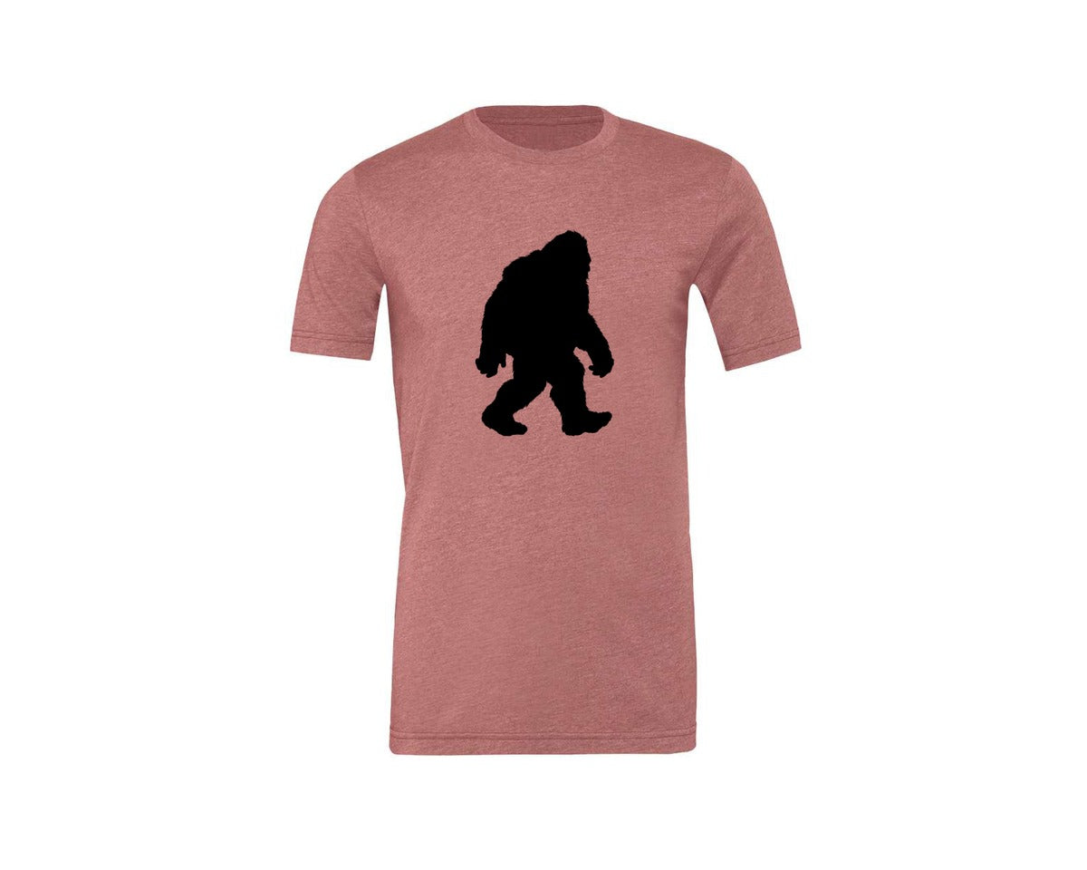 brand:Generic|color:Heather Mauve|Bigfoot Sasquatch Figure Design Graphic T-Shirt