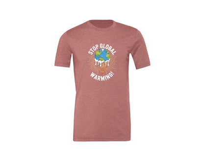 brand:Generic|color:Heather Mauve|Stop Global Warming Funny Cute Teacher 2 Graphic T-Shirt
