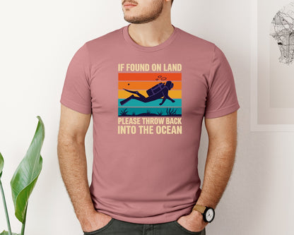 brand:Bella Canvas|color:Heather Mauve|If Found On Land Throw Back Into The Oce Graphic T-Shirt