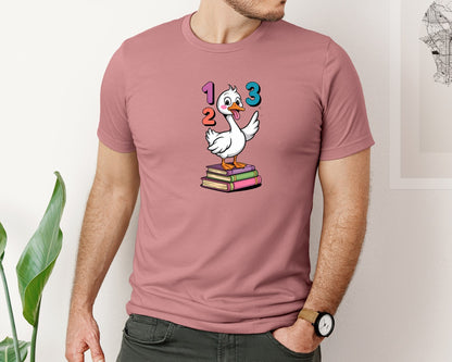 brand:Bella Canvas|color:Heather Mauve|Funny Goose School Teacher T Shirt Graphic T-Shirt