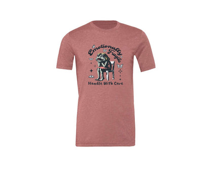 brand:Generic|color:Heather Mauve|Frog Woman With Tears Emotionally Shirt Graphic T-Shirt