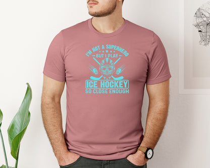 brand:Bella Canvas|color:Heather Mauve|Ice Hockey Winter Sportst Shirt Design 20 Graphic T-Shirt