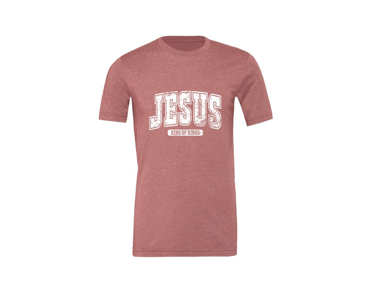 brand:Generic|color:Heather Mauve|Jesus King Of Kings Christian S Graphic T-Shirt