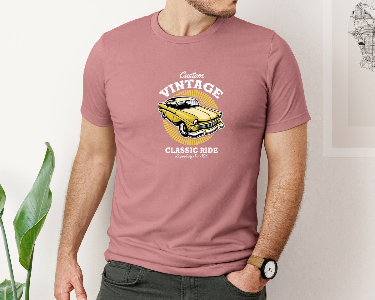 brand:Bella Canvas|color:Heather Mauve|Classic Car T Shirt Designs Vector Pack Graphic T-Shirt