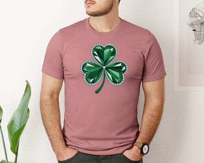 brand:Bella Canvas|color:Heather Mauve|Shamrock Coquette Pnglucky Shamrock Graphic T-Shirt