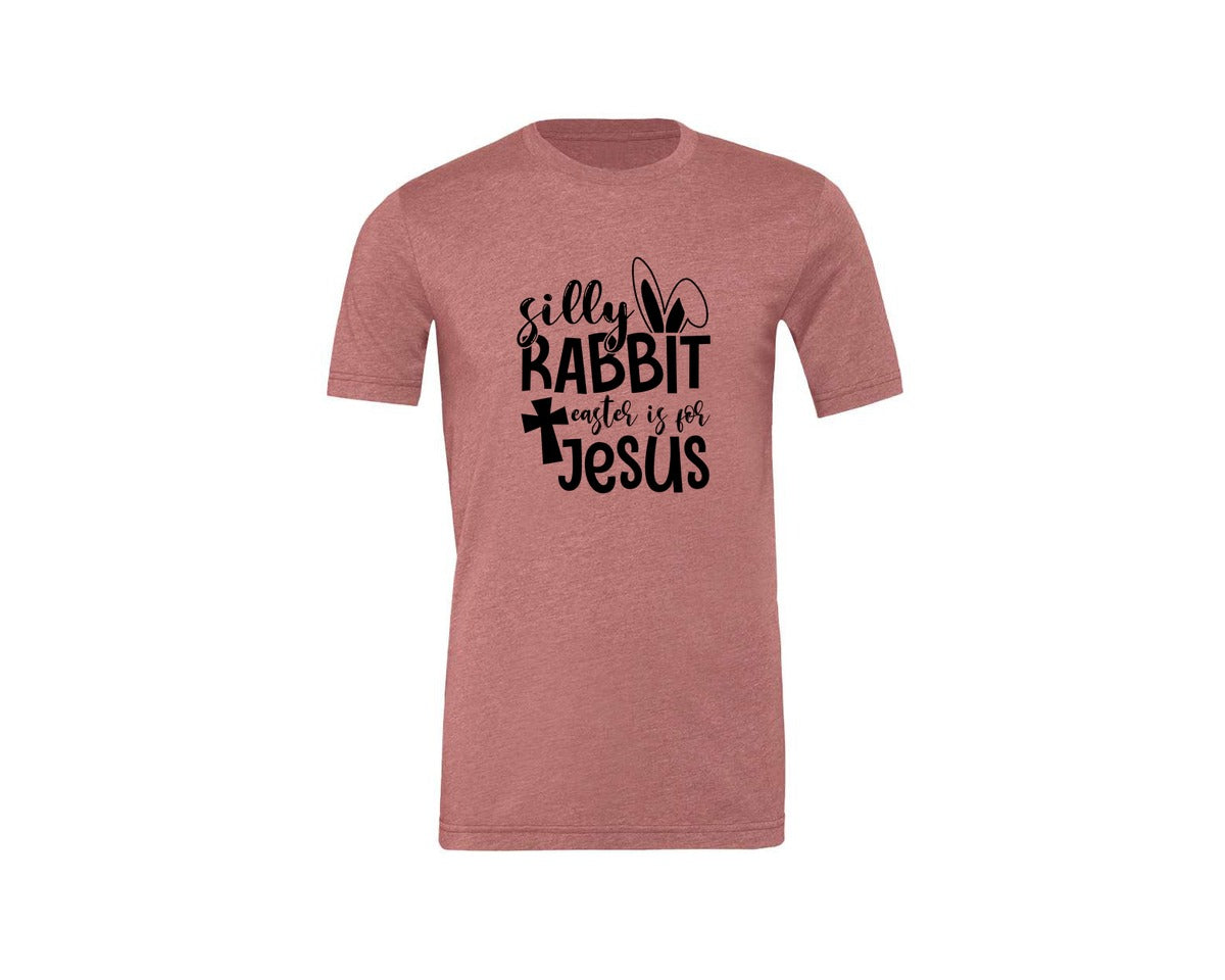brand:Generic|color:Heather Mauve|Silly Rabbit Easter Is For Jesus Ea Graphic T-Shirt