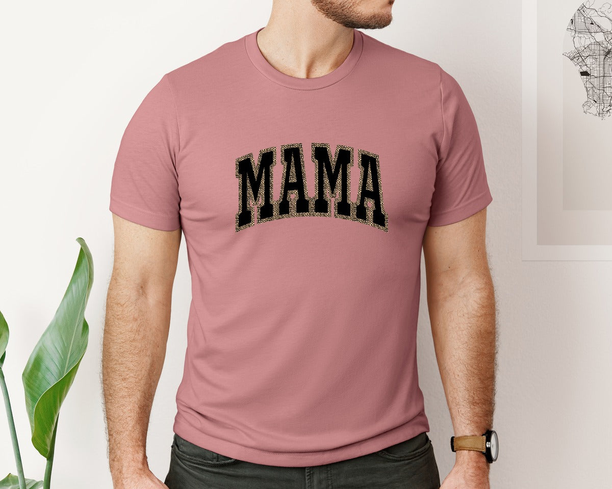 brand:Bella Canvas|color:Heather Mauve|Mama Leopard 2 Graphic T-Shirt