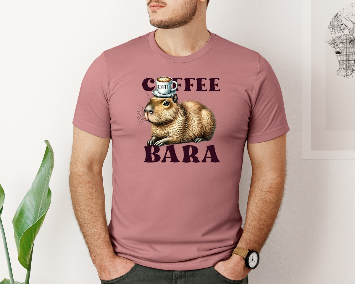 brand:Bella Canvas|color:Heather Mauve|Funny Capybara Quote Graphic T-Shirt