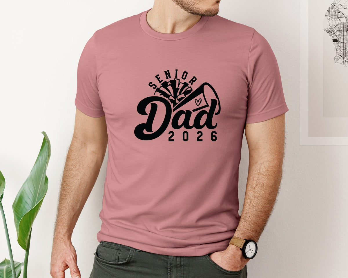 brand:Bella Canvas|color:Heather Mauve|Senior Cheer Dad Class Of 2026 4 Graphic T-Shirt