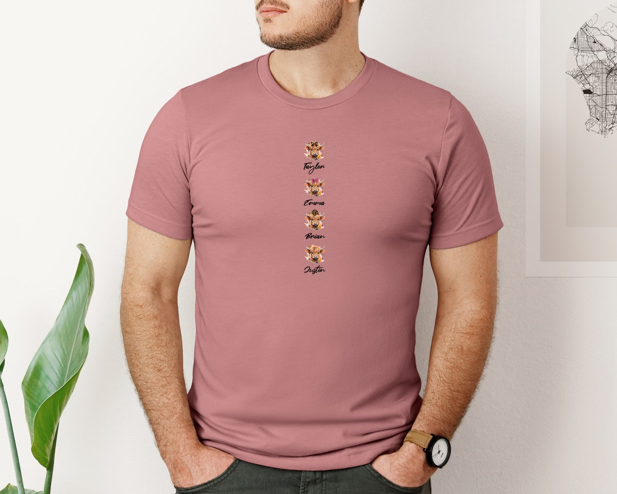 brand:Bella Canvas|color:Heather Mauve|Custom This Mama Loves Her Herd Cow Graphic T-Shirt
