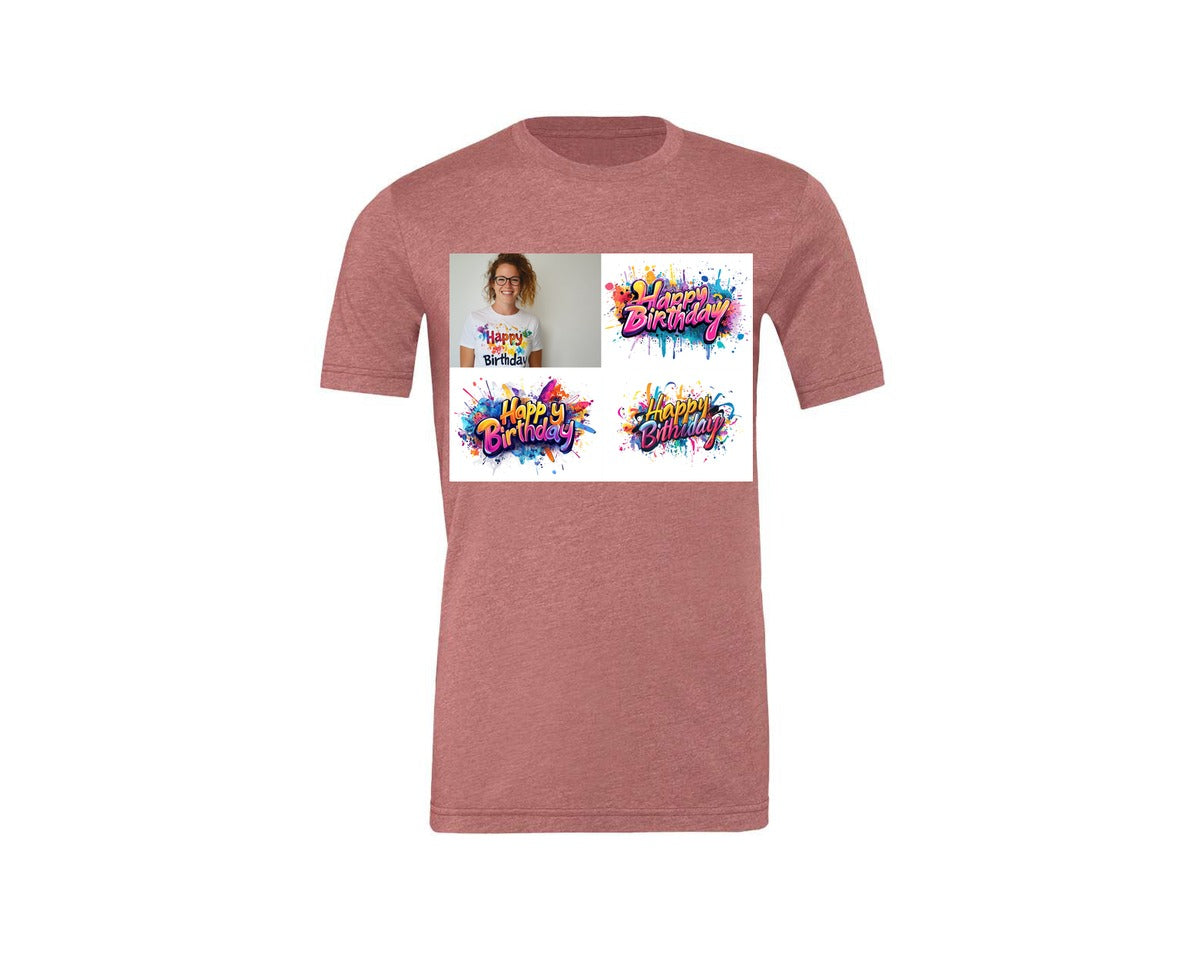 brand:Generic|color:Heather Mauve|Happy Birthday T Shirt Design 69 Graphic T-Shirt