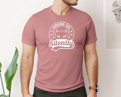 brand:Bella Canvas|color:Heather Mauve|Judging You Silently 6 Graphic T-Shirt