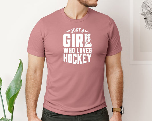Girl Who Loves Hockey Hockey Graphic T-Shirt