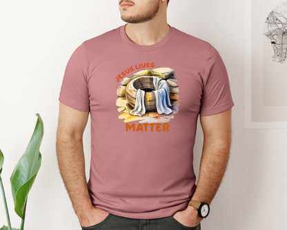 brand:Bella Canvas|color:Heather Mauve|Retro Christian Easter Graphic T-Shirt