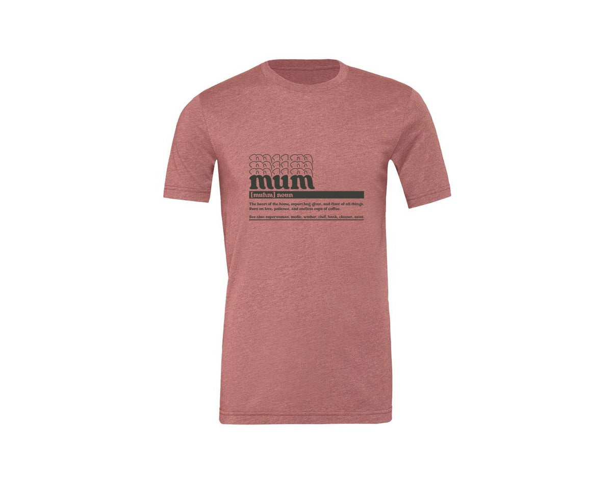 brand:Generic|color:Heather Mauve|Mother Mum Funny Definition Graphic T-Shirt