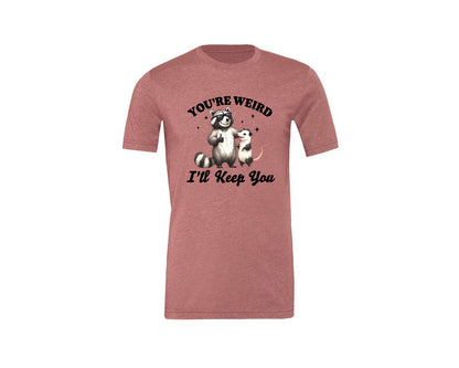 brand:Generic|color:Heather Mauve|Sarcastic Funny Raccoon Possum Weird Graphic T-Shirt