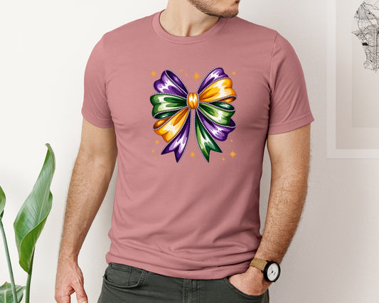 Mardi Gras Coquette Bow Mardi Gras 2 Graphic T-Shirt