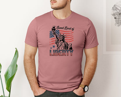 brand:Bella Canvas|color:Heather Mauve|4Th Of July Independence Day Graphic T-Shirt