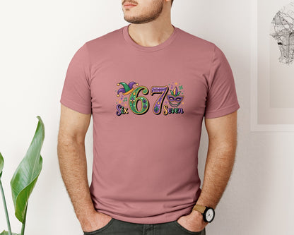 brand:Bella Canvas|color:Heather Mauve|67 Mardi Gras Trendy Mardi Gras 2 Graphic T-Shirt