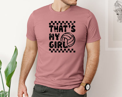 brand:Bella Canvas|color:Heather Mauve|Thats My Girl Volleyball Mom Graphic T-Shirt