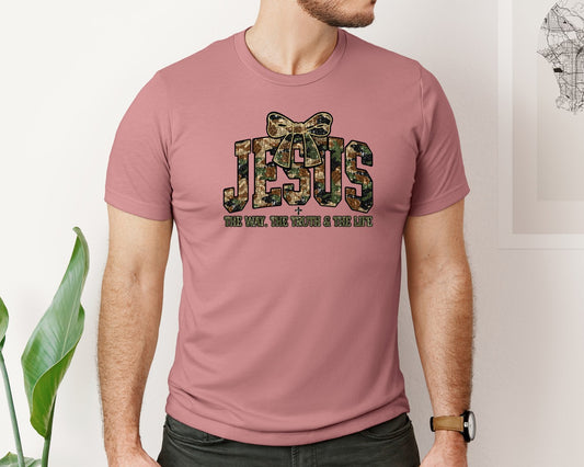 The Way The Truth The Life Camo Dtf Graphic T-Shirt