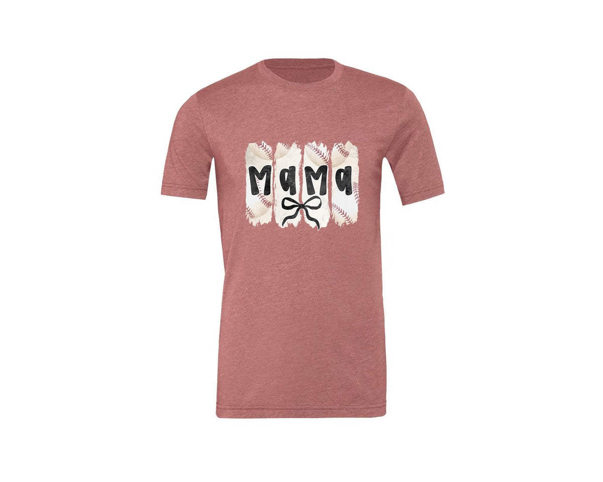 brand:Generic|color:Heather Mauve|Coquette Baseball Mama 2 Graphic T-Shirt