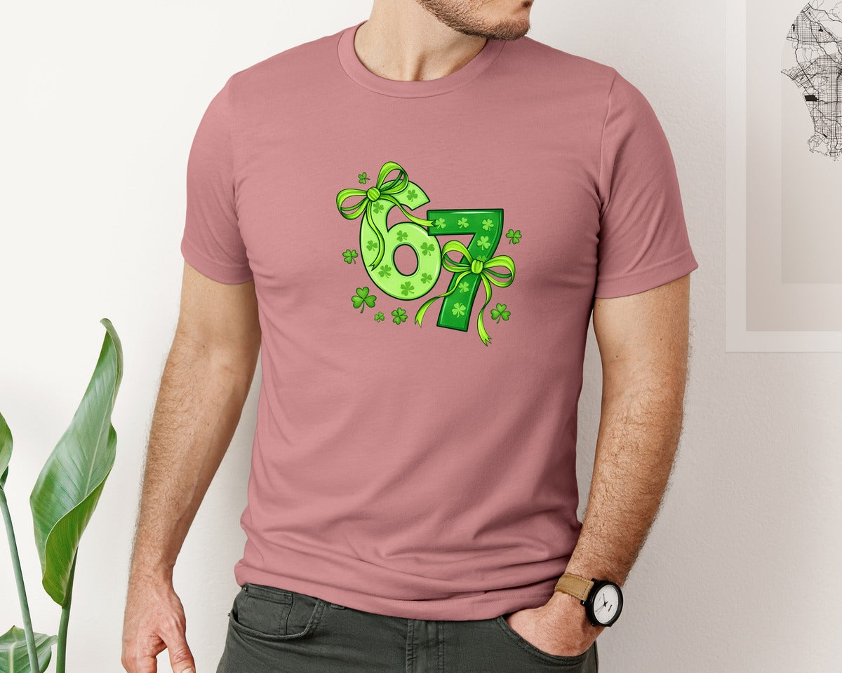 brand:Bella Canvas|color:Heather Mauve|6 7 Saint Patrick St Patricks Graphic T-Shirt