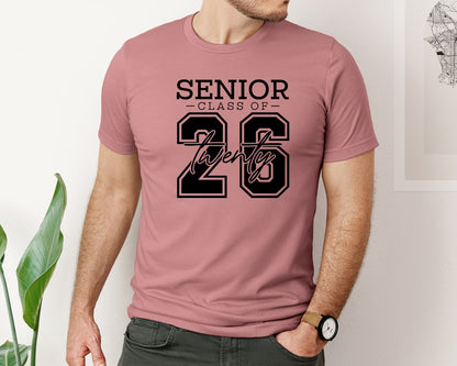 brand:Bella Canvas|color:Heather Mauve|Senior 2026 9 Graphic T-Shirt