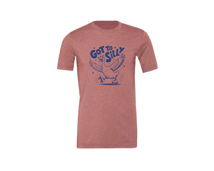 brand:Generic|color:Heather Mauve|Funny Goose Got Too Silly Design Graphic T-Shirt