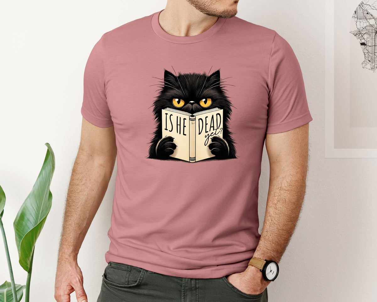 brand:Bella Canvas|color:Heather Mauve|Funny Cat Lover Sarcastic Sassy Graphic T-Shirt